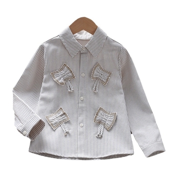 Djevojčice 2025 Slatka korejska majica dugih rukava, tanka vanjska majica, proljeće i jesen, dječja odjeća, ležerni topovi za djevojčice