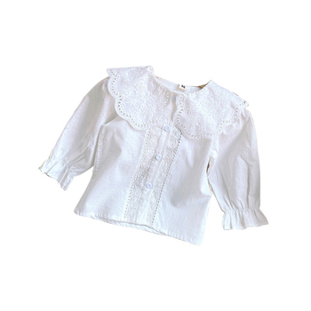 Väga kalateemaline tüdrukute särk kevadiselt uuele beebitüdrukule nukukraega ühevärviline pikkade varrukatega särk RQ189