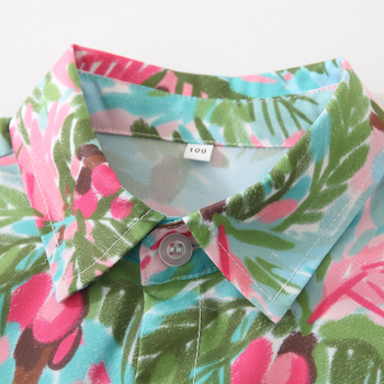 Chlapčenské košele, Tričká s tropickou potlačou, Havajské detské košele s krátkym rukávom v európskom a americkom štýle, Letné nové detské oblečenie