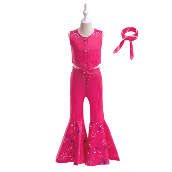 Европейски и американски косплей филм Барби шал от три части детска рокля без ръкави с щампа за изпълнение