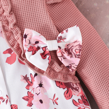 2024. aasta sügis-talv kuum INS Euroopa ja Ameerika Ühendriikide vibu-lilleteemaline beebidele mõeldud ühest osast ronimisriided