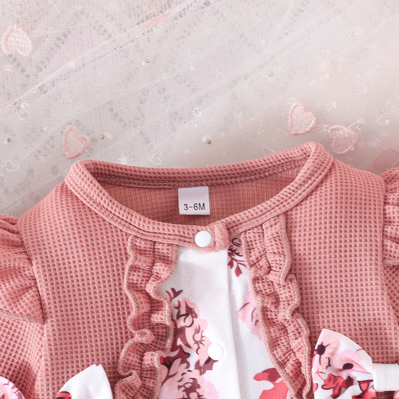 2024. aasta sügis-talv kuum INS Euroopa ja Ameerika Ühendriikide vibu-lilleteemaline beebidele mõeldud ühest osast ronimisriided