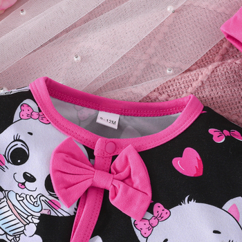 Διασυνοριακή αποκλειστική ανοιξιάτικη και φθινοπωρινή νέα ολόσωμη φόρμα για μωρά με κινούμενα σχέδια, φόρμα αναρρίχησης με τυπωμένα νιάου νιάου για μωρά