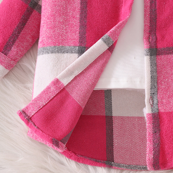 Jesenné nové dievčenské tričko, ležérne, univerzálne, kockované tričko s klopou, módne kórejské, jarné a jesenné, veľké kockované sako s dlhým rukávom