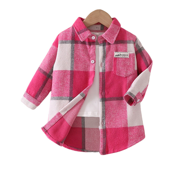 Jesenné nové dievčenské tričko, ležérne, univerzálne, kockované tričko s klopou, módne kórejské, jarné a jesenné, veľké kockované sako s dlhým rukávom