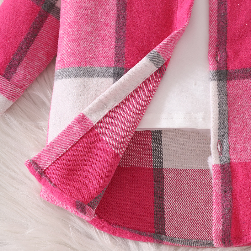 Jesenné nové dievčenské tričko, ležérne, univerzálne, kockované tričko s klopou, módne kórejské, jarné a jesenné, veľké kockované sako s dlhým rukávom