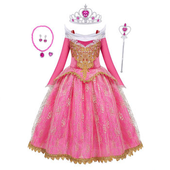 Φόρεμα πριγκίπισσας Aeolus για κορίτσια, φόρεμα πριγκίπισσας της ομορφιάς κοιμωμένης, φόρεμα κινουμένων σχεδίων, μακρυμάνικο, Halloween, Χριστούγεννα, νέο στυλ