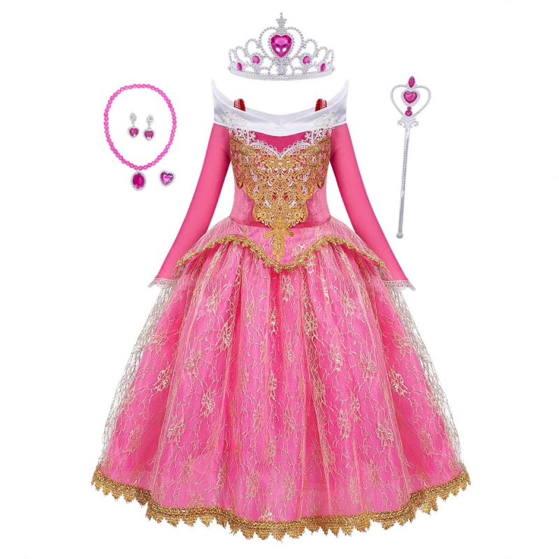 Haljina princeze Eolus za djevojčice Haljina Trnoružice Haljina princeze Uspavana ljepotica Crtana haljina s dugim rukavima Haljina za Noć vještica Božić Novi stil