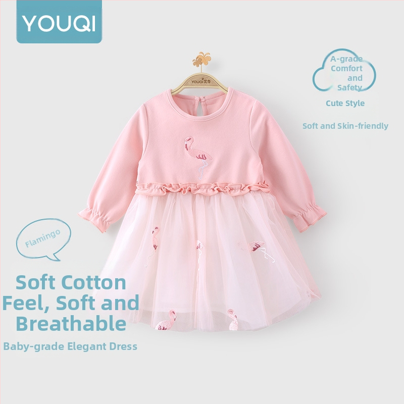 Φόρεμα Youqi για κορίτσια φθινόπωρο 2024 νέα φούστα πριγκίπισσας για μωρά, παιδική φούστα άνοιξης και φθινοπώρου