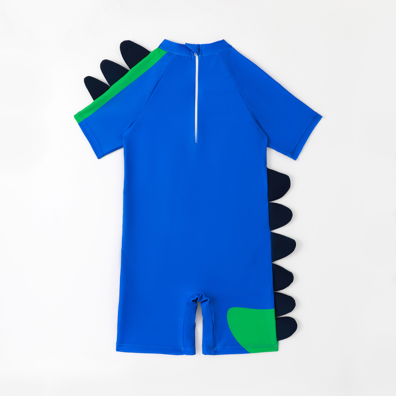 Detské plavky pre chlapcov, jednodielne plavky z roku 2025, nové, s potlačou dinosaurov, stereo zipsom, cezhraničné, letné chlapčenské plavky