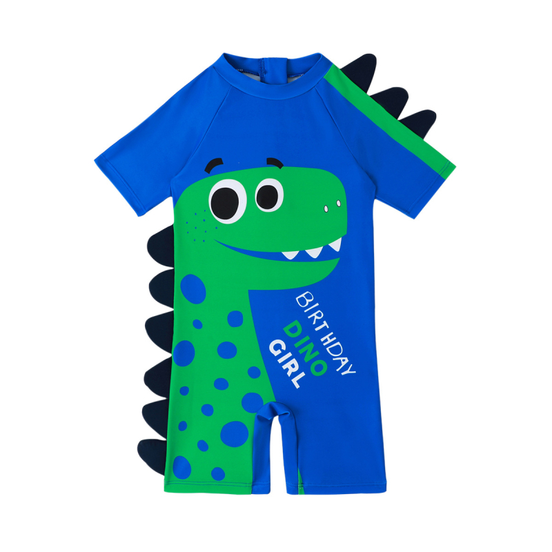 Detské plavky pre chlapcov, jednodielne plavky z roku 2025, nové, s potlačou dinosaurov, stereo zipsom, cezhraničné, letné chlapčenské plavky