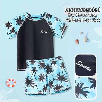 Laste ujumisriided Poiste keskmised ja suured lapsed Split 2025 uued poiste ujumisriided Ujumispüksid Päikesekaitsekreemi ujumisriided kuumaveeallikatele