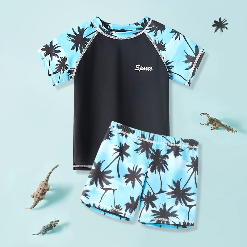 Laste ujumisriided Poiste keskmised ja suured lapsed Split 2025 uued poiste ujumisriided Ujumispüksid Päikesekaitsekreemi ujumisriided kuumaveeallikatele