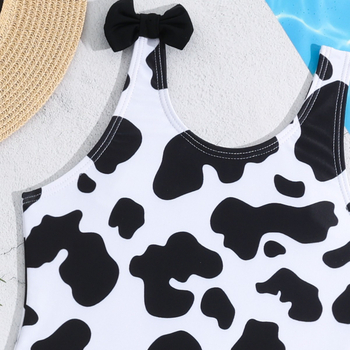 Νέο παιδικό μαγιό διασυνοριακής εξαγωγής 2025 με μοτίβο αγελάδας, Little Princess, αντηλιακή προστασία, μοντέρνα ρούχα αντηλιακής προστασίας