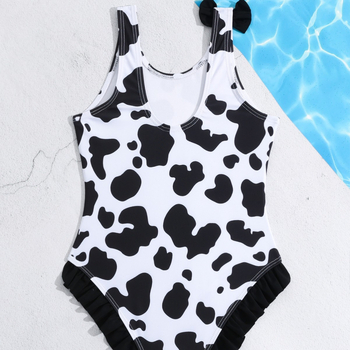 Νέο παιδικό μαγιό διασυνοριακής εξαγωγής 2025 με μοτίβο αγελάδας, Little Princess, αντηλιακή προστασία, μοντέρνα ρούχα αντηλιακής προστασίας