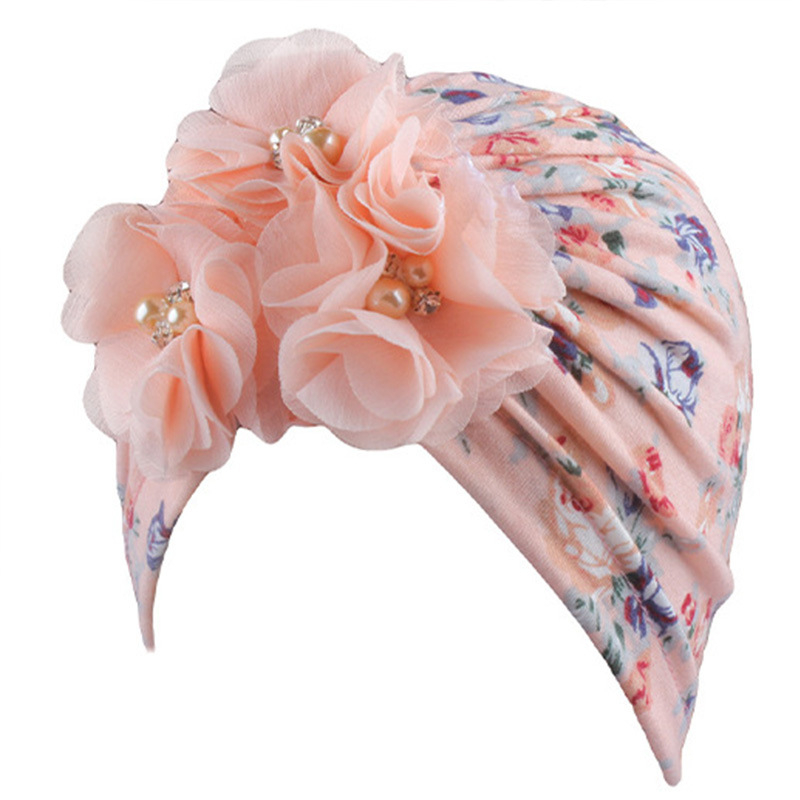 Prekogranična vruća prodaja za novu bebu s cvjetnim bisernim trakom za glavu, slatka elastična kapa, vruća prodaja za bebe, retro stil, vrući stil