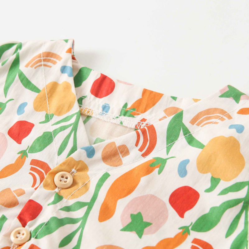 Mergaičių suknelės su gėlėmis, moteriški vasariniai drabužiai kūdikiams, trumpomis rankovėmis, korėjietiško stiliaus vaikiški sijonai, retro vakarietiško stiliaus kūdikių drabužiai