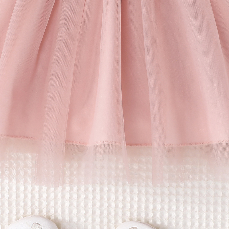 2024. Elegantna korejska dječja modna haljina s ljubavnim printom za djevojčice, proljetna i jesenska mrežasta haljina