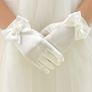 [Μεγάλη Προσφορά] Παιδικά Γάντια Λευκά Γάντια Λουλουδιών για Κορίτσια, Γάντια Έλσα για Κορίτσια με Τόξο Σκηνικής Παράστασης, Πάγος και Χιόνι