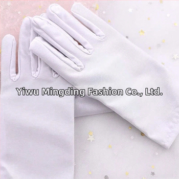 N30 Naujos Mergaičių Baltos Aukštos Kokybės Satininės Vestuvinės Pirštinės Foto Pirštinės Scenos Pasirodymo Pirštinės Princesės