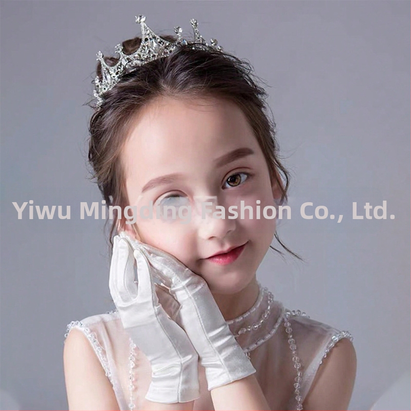 N30 Naujos Mergaičių Baltos Aukštos Kokybės Satininės Vestuvinės Pirštinės Foto Pirštinės Scenos Pasirodymo Pirštinės Princesės