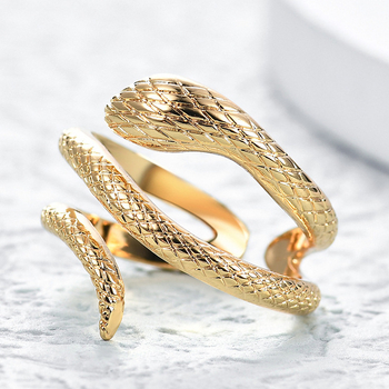 Europietiškas ir amerikietiškas retro auksinis gyvatės žiedas, didmeninis karališkosios kobros žiedo atidarymas, vyriškas ir moteriškas žiedas, dominuojantis gyvūnų papuošalai