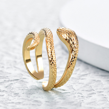 Ευρωπαϊκό και αμερικανικό ρετρό χρυσό δαχτυλίδι φιδιού χονδρικής δαχτυλίδι βασιλιά κόμπρα άνοιγμα ανδρών και γυναικών δαχτυλίδι κυρίαρχο κοσμήματα ζώων