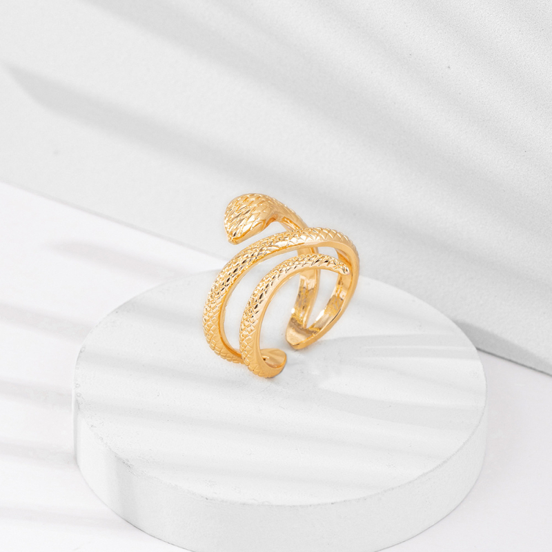 Europietiškas ir amerikietiškas retro auksinis gyvatės žiedas, didmeninis karališkosios kobros žiedo atidarymas, vyriškas ir moteriškas žiedas, dominuojantis gyvūnų papuošalai