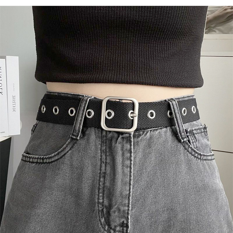 Drobinis diržas moterims studentėms, dekoratyviniai džinsai, universalios vyriškos kelnės, karinio mokymo vyriškas drobinis moteriškas naujas mados diržas