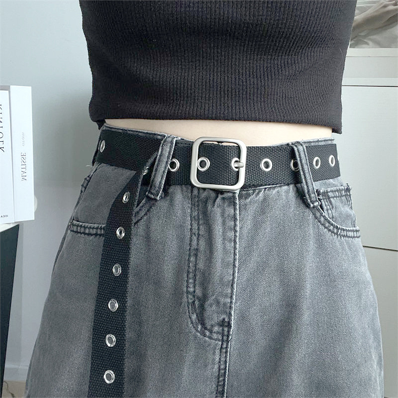 Drobinis diržas moterims studentėms, dekoratyviniai džinsai, universalios vyriškos kelnės, karinio mokymo vyriškas drobinis moteriškas naujas mados diržas