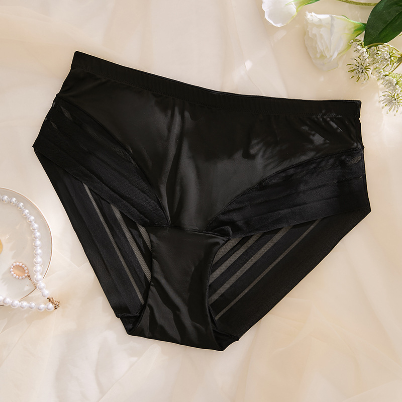 Prekogranično donje rublje visokog struka plus size bešavnih ledeno svilenih mrežastih šavova seksi hip ženske sportske gaćice veleprodaja