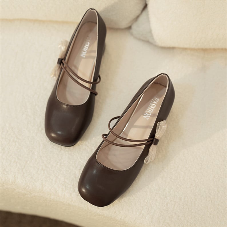 Mary Jane cipele ženske jesenske 2023. nove korejske okrugle cipele s debelom petom, ženske cipele s mašnom i plitkim ustima, veleprodaja tvornice