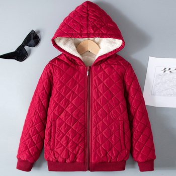 Χειμωνιάτικα ζεστά, casual παιδικά ρούχα, μακρυμάνικο, φερμουάρ, κουκούλα, φλις επένδυση, παιδικό μπουφάν με βαμβακερή επένδυση για αγόρια και κορίτσια, βελούδινο μπουφάν με βαμβακερή επένδυση