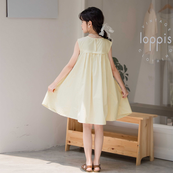 Κορεάτικα παιδικά ρούχα για κορίτσια, καθαρό χρώμα φόρεμα, απλό μεγάλο φόρεμα με φούστα, γιλέκο, καλοκαιρινό φόρεμα 2025, φούστα μητέρας-κόρης για οικογένειες