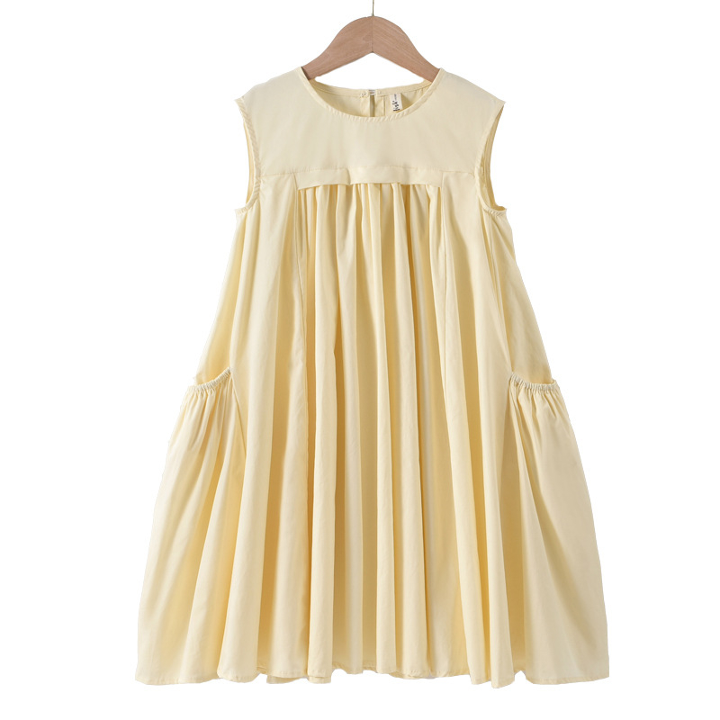 Kórejské detské oblečenie pre dievčatá, čisto farebné šaty, jednoduchá veľká sukňa, vesta, letné šaty 2025, rodinné oblečenie, sukňa pre matku a dcéru