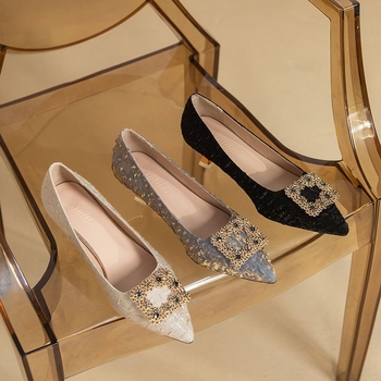 Ženske cipele veličine 35-43 plus veličine 41-43, cipele u Chanel stilu s malom petom od 3 cm, elegantne cipele s cirkonima i visokom petom od 3 cm