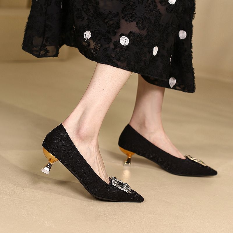 Ženske cipele veličine 35-43 plus veličine 41-43, cipele u Chanel stilu s malom petom od 3 cm, elegantne cipele s cirkonima i visokom petom od 3 cm