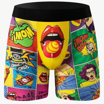 Vīriešu ikdienas, plānas, elpojošas, seksīgas, zemas jostasvietas, garas bokserbiksītes ar jautru Eiropas un Amerikas animācijas 3D digitālo druku