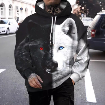 Naujas tarpvalstybinis tendencijų rinkinys „Temu Xiyin“ 3D skaitmeninio spausdinimo laisvalaikio vyriškas džemperis su gobtuvu