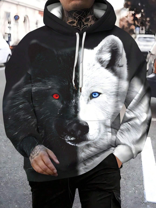 Naujas tarpvalstybinis tendencijų rinkinys „Temu Xiyin“ 3D skaitmeninio spausdinimo laisvalaikio vyriškas džemperis su gobtuvu