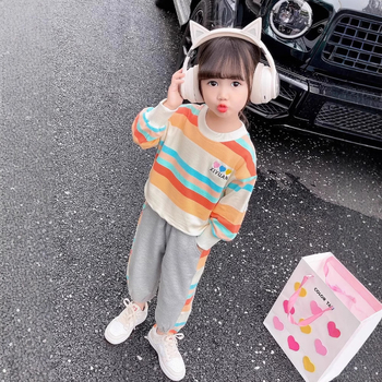 Παιδικά Ρούχα Ρούχα για Κορίτσια Άνοιξη και Φθινόπωρο Νέο Μωρό Παιδικά Κορίτσια Αθλητικά Σετ Δύο Τεμαχίων Huzhou Zhili