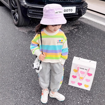 Παιδικά Ρούχα Ρούχα για Κορίτσια Άνοιξη και Φθινόπωρο Νέο Μωρό Παιδικά Κορίτσια Αθλητικά Σετ Δύο Τεμαχίων Huzhou Zhili