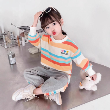 Παιδικά Ρούχα Ρούχα για Κορίτσια Άνοιξη και Φθινόπωρο Νέο Μωρό Παιδικά Κορίτσια Αθλητικά Σετ Δύο Τεμαχίων Huzhou Zhili