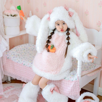 Djevojački popularni kašmirski set, zimski novi stil, dječji slatki plišani set zečića