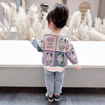 Veleprodaja dječje odjeće za djevojčice, kardigani, pletenina 2025., nova proljetno-jesensko-zimska dječja vanjska odjeća za djevojčice, zadebljana pletenina