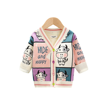 Veleprodaja dječje odjeće za djevojčice, kardigani, pletenina 2025., nova proljetno-jesensko-zimska dječja vanjska odjeća za djevojčice, zadebljana pletenina