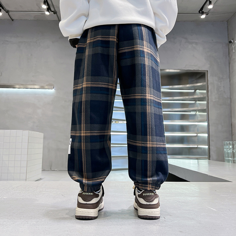 Dječje hlače za jesen i zimu, dječake, Prellis hlače, moderne hlače u korejskom stilu za vanjsku odjeću, sportske hlače s flis podstavom, jednodijelne baršunaste ležerne hlače