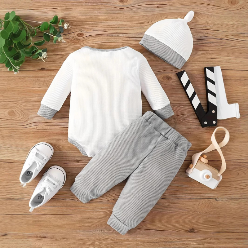 Cezhraničné INS novorodenec chlapec jar a jeseň výšivka roztomilý medvedík dlhý rukáv nohavice klobúk príliv