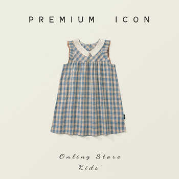 „Jila“ vaikiški drabužiai mergaitėms, languota suknelė 2025 m. vasaros naujo stiliaus korėjietiško stiliaus berankovė liemenė vaikams ir vidutinio amžiaus vaikams, didmeninė prekyba