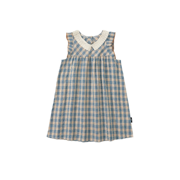 „Jila“ vaikiški drabužiai mergaitėms, languota suknelė 2025 m. vasaros naujo stiliaus korėjietiško stiliaus berankovė liemenė vaikams ir vidutinio amžiaus vaikams, didmeninė prekyba